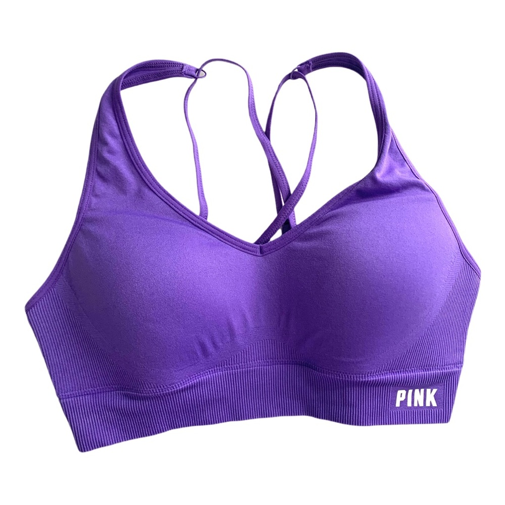 Victoria Secret PINK Seamless Impact Sports Bra Size Small Purple NWOT
